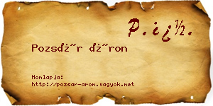 Pozsár Áron névjegykártya